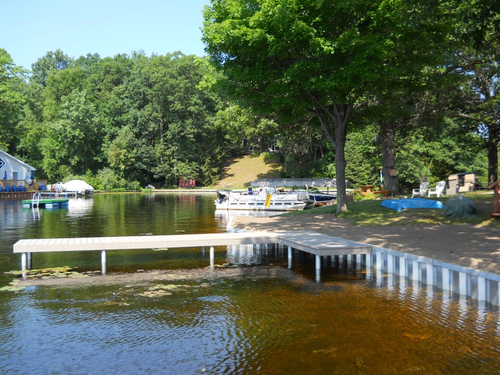 Seawall, Deck & Dock Install on Hiland Lake in Pinckney Mi.