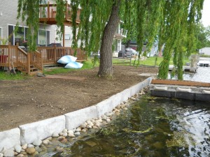 Redi-Wall Limestone Seawall on Dollar Lake Michigan